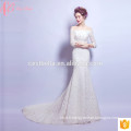 2017 OEM Suzhou Factory fournisseur blanc satin dentelle cristal perlé hors épaule robe de mariée trompette motif